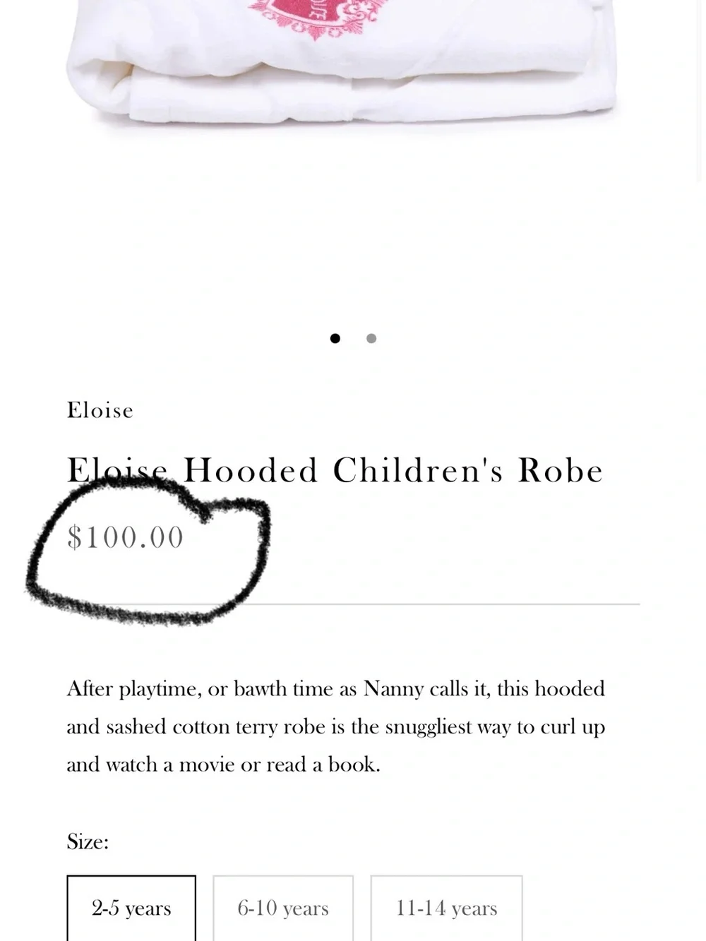 Eloise Hooded Children's Robe